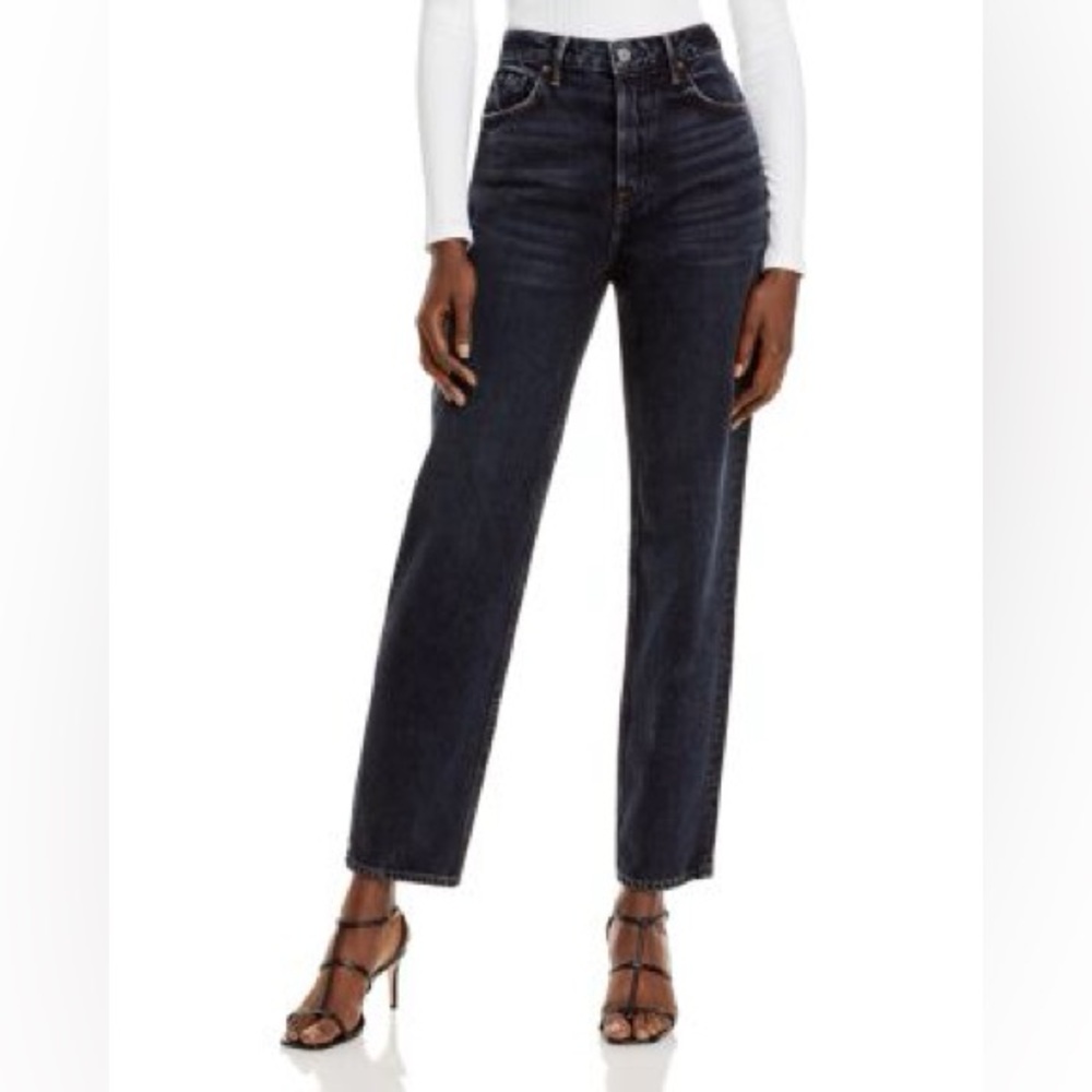 GRLFRND Devon High Rise Straight Leg Black Jeans Size 27